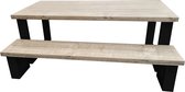 Wood4you - New England combideal Eettafel + Bankje - 220/90 cm