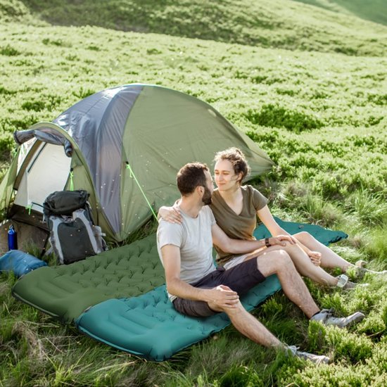 Tapis de couchage de camping, matelas pneumatique autogonflant, tapis de  couchage extérieur avec oreiller, lit gonflable ultraléger pliable, tapis  de