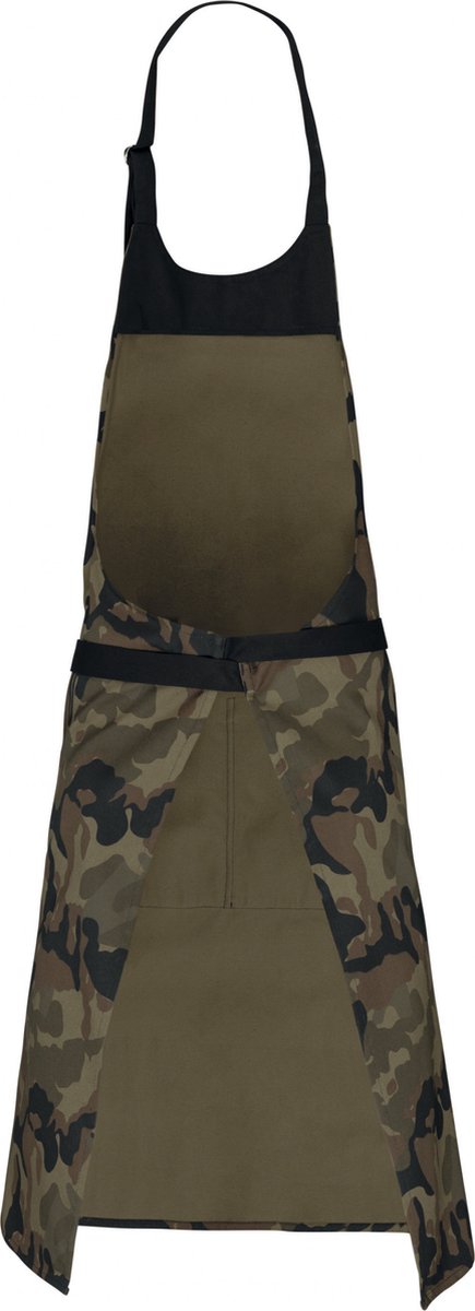 Kariban Katoenen schort met zak K885 - Olive Camouflage - One size