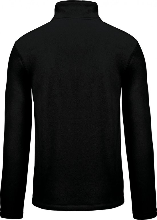 Veste polaire noire, vue arrière, col montant.