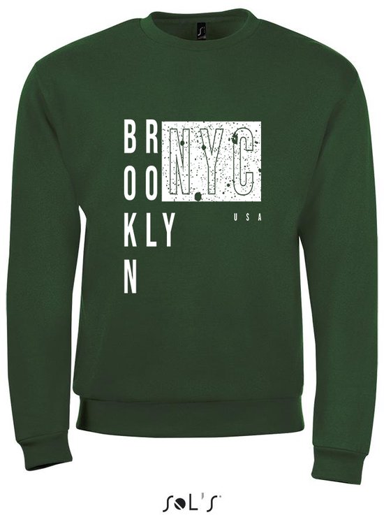 Sweatshirt 359-25 Brooklyn NYC - Groen, xS