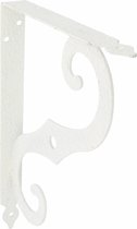 AMIG Support d'étagère/support/support mural Baroque - métal - blanc - H150 x L115 mm - Jusqu'à 90 kg - supports d'étagère