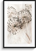 Cadre photo avec affiche 80x120 cm - Fleurs séchées - Photo dans cadre - Décoration murale - Décoration murale salon - Cadre photo affiche murale - Posters dans cadres photo - Système d'accrochage cadre en bois - Cadre photo - cadre affiche bois