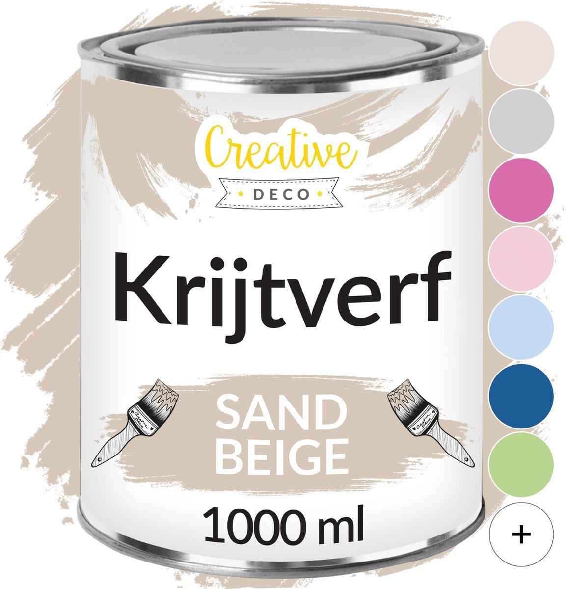 Creative Deco 1000 ml Beige Krijt-Verf | Mat en Wasbaar | Perfect voor Renovatie, Decoratie en Decoupage van Meubels | Egen en Gradient Effect Mogelijk