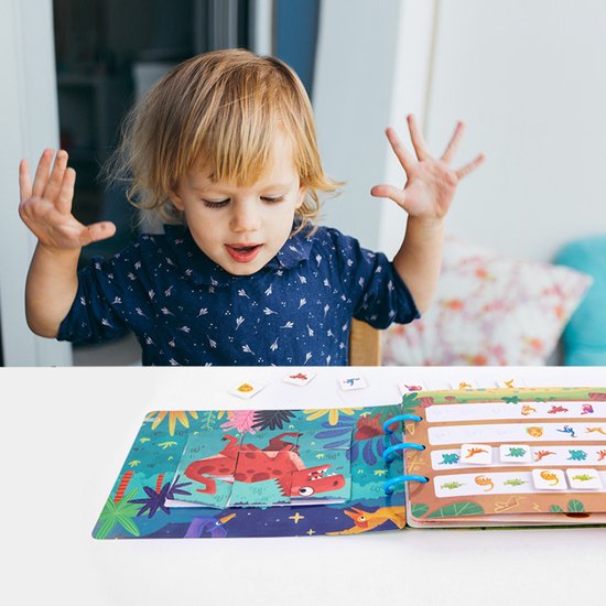 Montessori Activiteitenboek - Montessori Speelgoed - Doeboek Dino Speelgoed 4 jaar 5 jaar - Stickerboek- Dinosaurus Speelgoed voor Jongens en Meisjes 3,4,5 Jaar - Montessori Speelgoed 2 3 4 5 jaar - Sensorisch Speelgoed 2 jaar