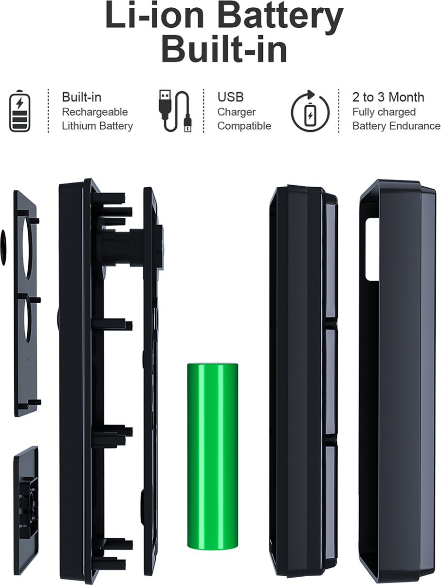 Lumehelbed Draadloze Videodeurbelcamera 1080P HD met Nachtzicht - afbeelding 2