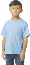 T-shirt Kind 9/11 years (L) Gildan Ronde hals Korte mouw Light Blue 100% Katoen