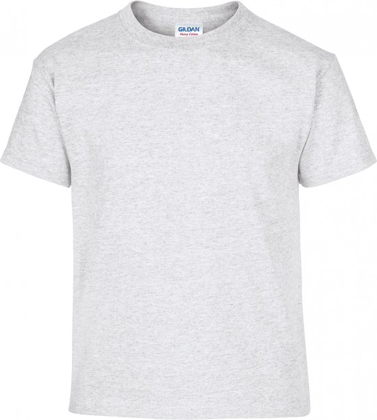 T-shirt Kind 5/6 years (S) Gildan Ronde hals Korte mouw Ash 99% Katoen, 1% Polyester