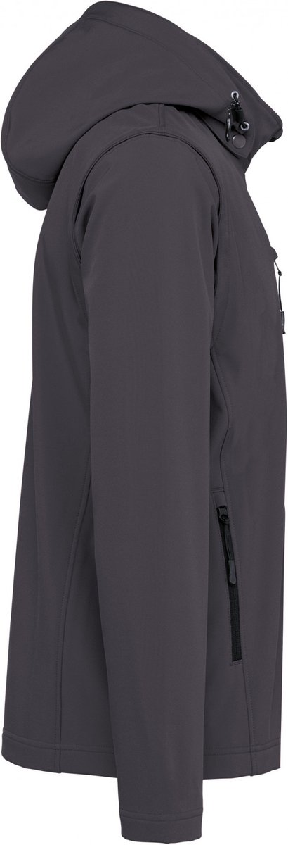 Kariban 3-laagse uniseks softshelljas met afneembare capuchon en mouwen K422 Titanium