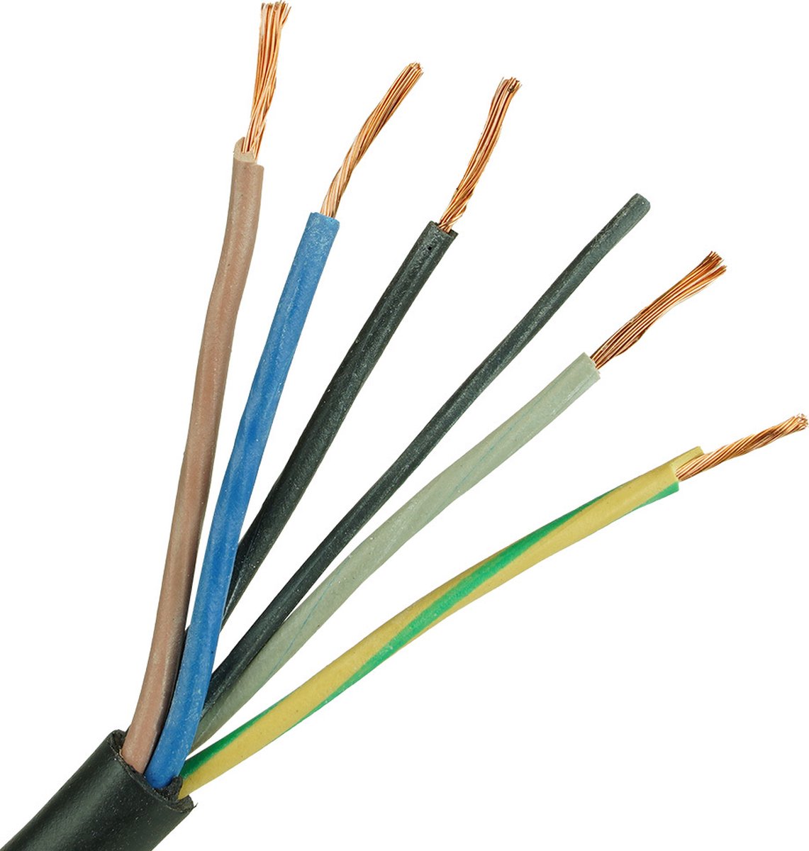 Neopreen kabel H05RR-F 5x0.75 per haspel 500 meter