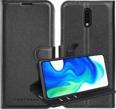 Cadorabo Hoesje geschikt voor Nokia 2,3 in PHANTOM ZWART - Beschermhoes met magnetische sluiting, standfunctie en kaartvakje Book Case Cover Etui