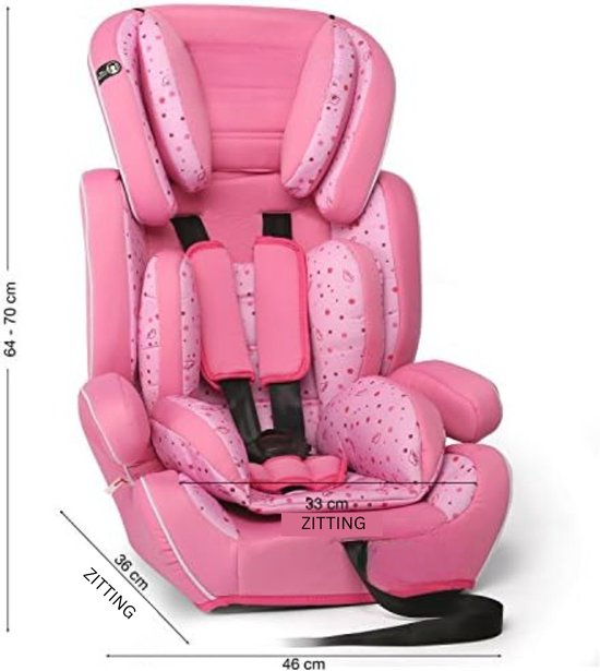 Kinderstoel Auto- Kinderzitje Auto- Zitverhoger Auto- Kinderzitje Stoelverhoger - Lichtroze/Roze van Kinder — afbeelding 2
