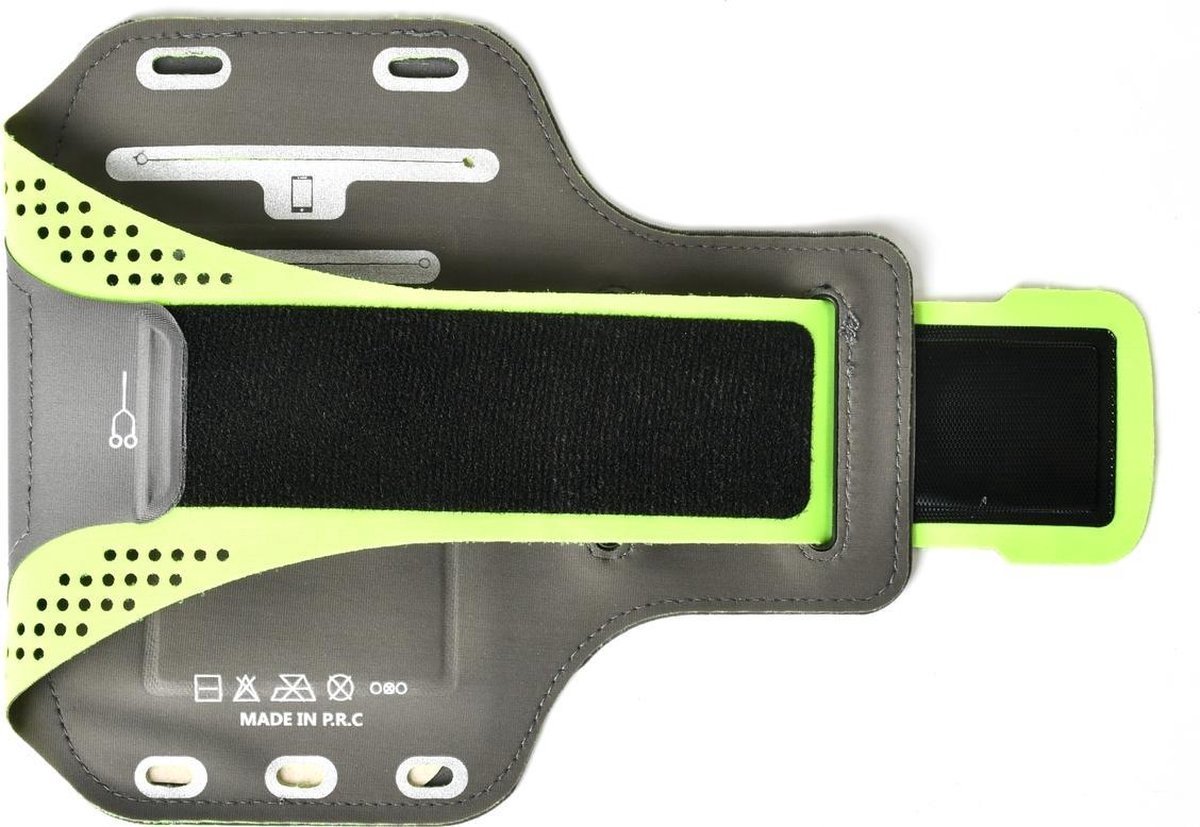 Mobigear Telefoonhoesje geschikt voor Telefoonhouder Hardlopen Motorola Moto E30 Sport Hoesje Neopreen | Mobigear Easy Fit Sportarmband - Groen