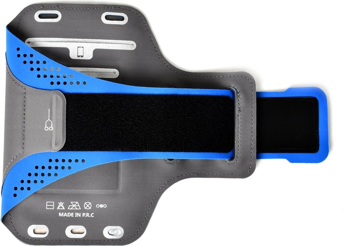 Mobigear Telefoonhoesje geschikt voor Telefoonhouder Hardlopen Wiko Power U30 Sport Hoesje Neopreen | Mobigear Easy Fit Sportarmband - Blauw