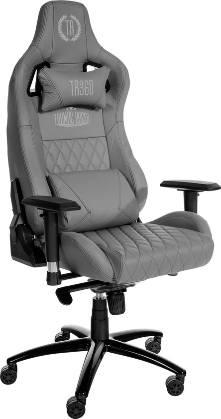 CLP Keren Bureaustoel - Ergonomisch - Voor volwassenen - Met armleuningen - Leder - grijs