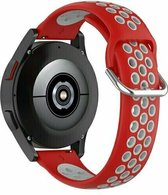 By Qubix 22mm - Siliconen sportbandje met gesp - Rood + grijs - Huawei Watch GT 2 - GT 3 - GT 4 (46mm) - Huawei Watch GT 2 Pro - GT 3 Pro (46mm)