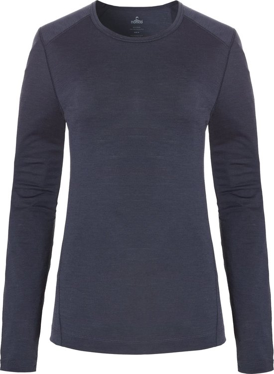 NOMAD® Tech Thermal Longsleeve Dames | Donkergrijs | L | Baselayer Vrouwen | Merinowol en polyester mix | Thermoregulatie en vochttransport | Anti-geur Thermoshirt