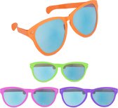 Relaxdays festivalbril - set van 4 - feestbril - gekleurde glazen - carnavalsbril - groot