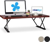 Relaxdays Zit-sta verhoger - bureau verhoger - hoogte verstelbaar - staand werken - roodbruin