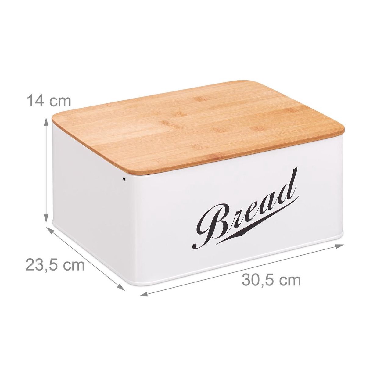 relaxdays broodtrommel - broodbox - brood bewaren retro - bewaardoos brood - wit | bol.com