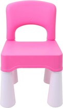 Kunststof stoel, kinderstoel voor meisjes, met rubberen voetjes tot 100 kg, bureaustoelen, prinses, zitgelegenheid met rugleuning, voor kinderen, roze