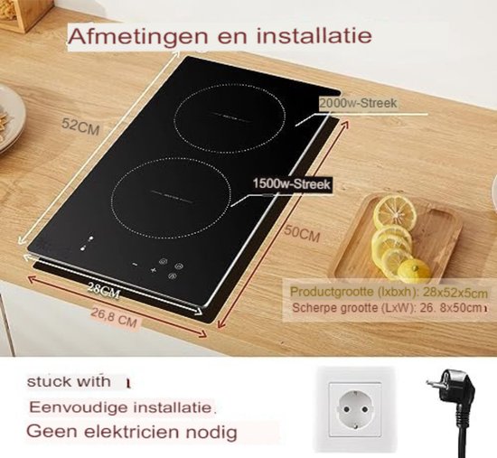 Tristar IK-6178 Inductiekookplaat LCD Scherm Zwart 2000W