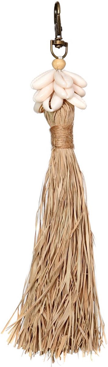De Raffia Cowrie Shell Sleutelhanger