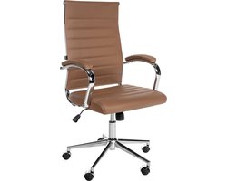 CLP Mollis Bureaustoel - Ergonomisch - Voor volwassenen - Echt leer - licht bruin