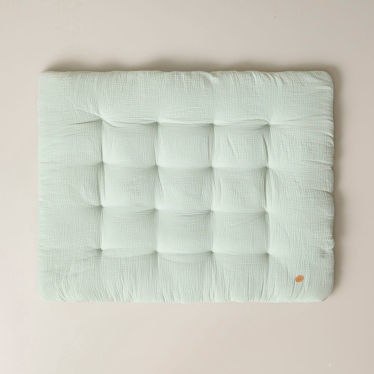 Petite Amélie Speelmat baby - Rechthoekig Speelkleed - 100% Biologisch Mousseline Katoen - Luxe en Veilige Plek voor Ontwikkelingsactiviteiten - Ideaal voor Babygym, Speeltenten en Tipi-tenten - 110 x 85 cm - Groen