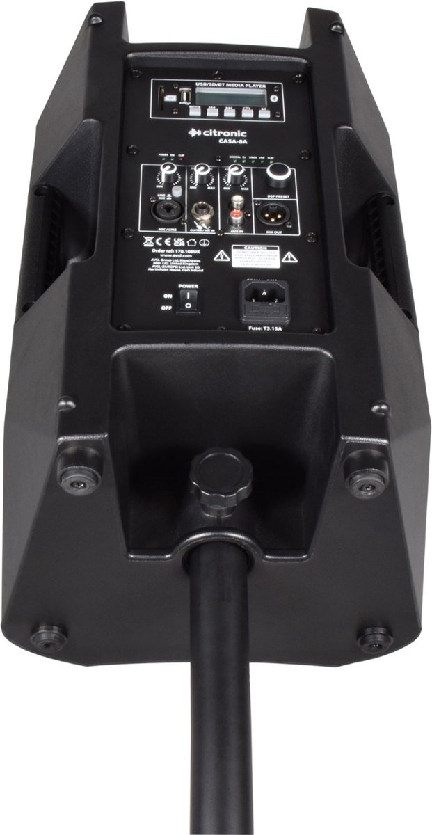 Citronic CASA-8A 200W RMS Actieve speaker met USB/SD en Bluetooth van Citronic — afbeelding 2