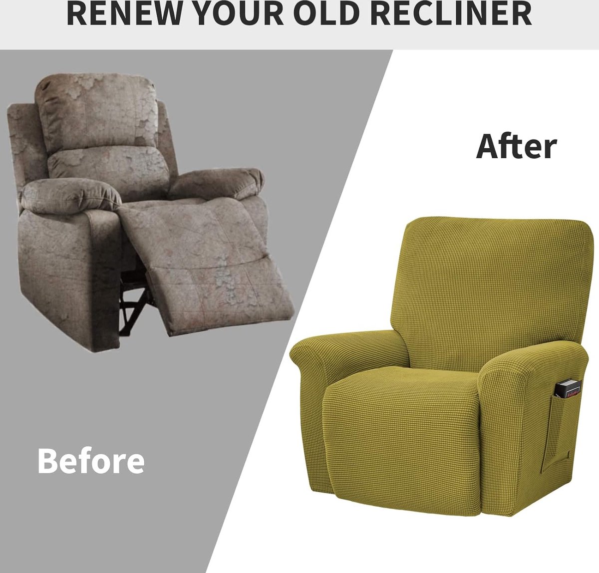 Hoes voor een oorfauteuil Sofaskins NIAGARA - Groen Hoes voor een oorfauteuil Sofaskins NIAGARA - Groen