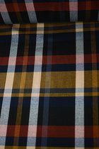 Geweven stof met ruiten grijs, rood en geel 1 meter - modestoffen voor naaien - stoffen Stoffenboetiek