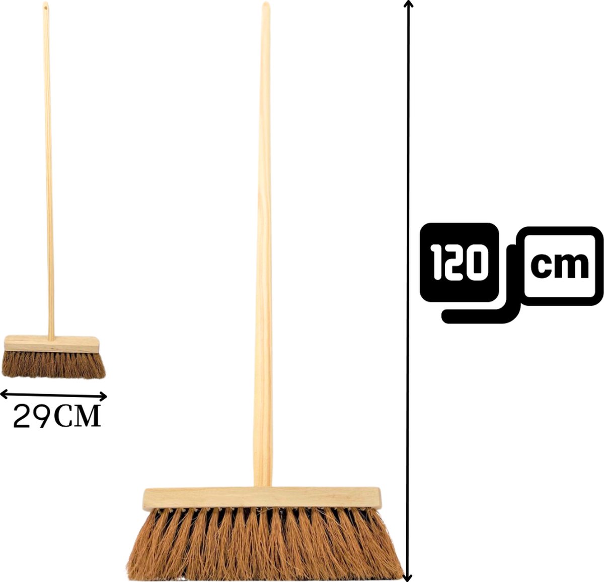 Goedkoopste Synx Tools bezem binnenBezem kokos 29 cm - Zaalveger - Cocos bezem incl. steel 120cm - Zachte bezems haren - Tuin - Veger - Schoonmaken - bezem