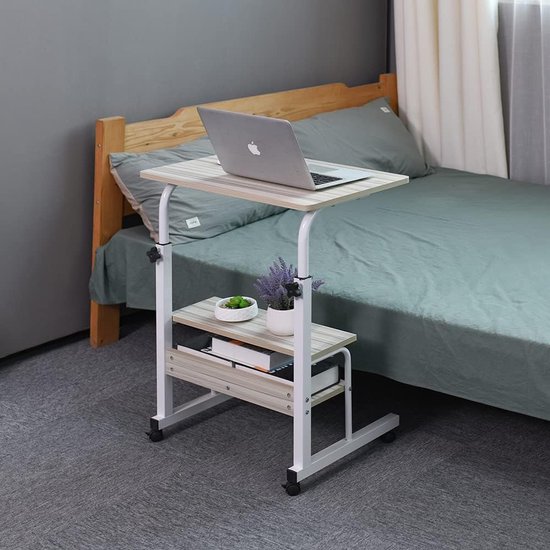 Emall Life Table d'appoint réglable pour canapé/lit, bureau portable avec  roulettes