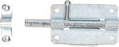 Deltafix schuifslot/plaatgrendel - 1x - 8 x 5cm - verzinkt staal - deur - schutting - hek