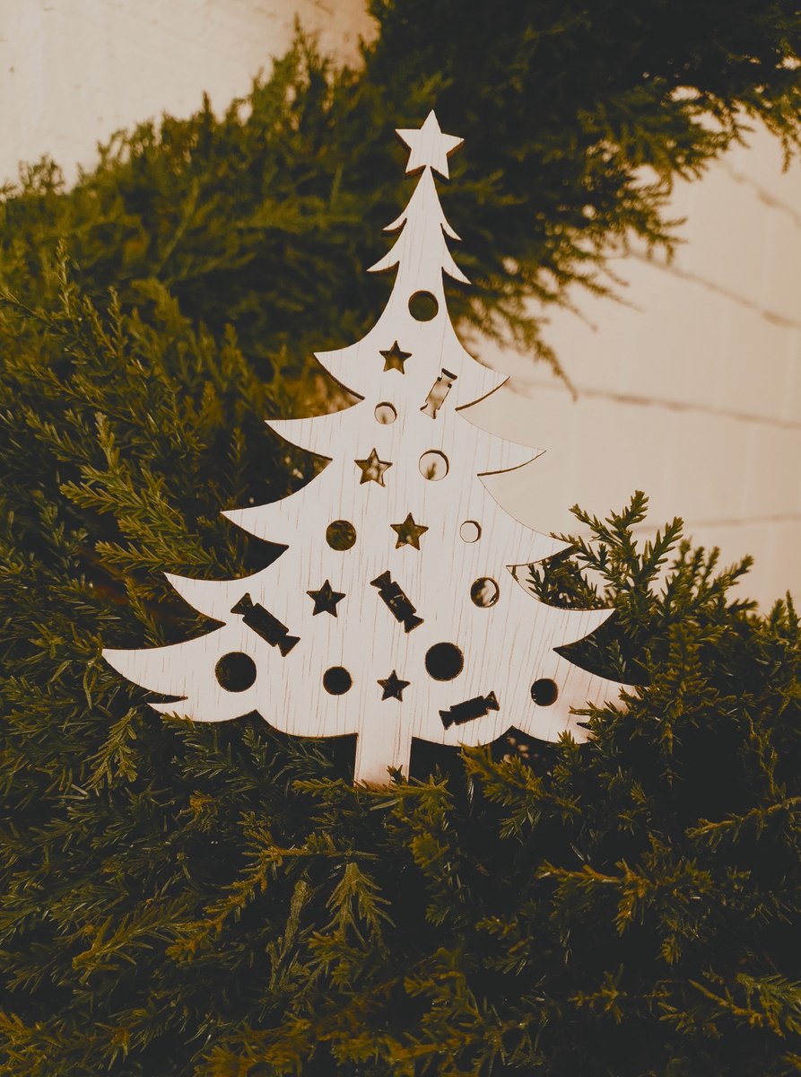 Set van 5 Kerst boom met ontwerp ornamenten
