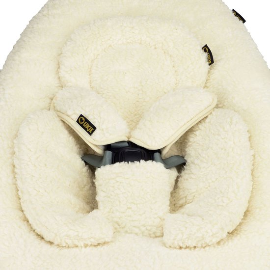 Ukje Verkleinkussen geschikt voor 4Moms Mamaroo 5 Rockaroo Wipstoel - Newborn Insert - Dubbelzijdig - Makkelijk Wasbaar - Perfecte Pasvorm - Zacht Katoen - Teddy Ecru — afbeelding 4