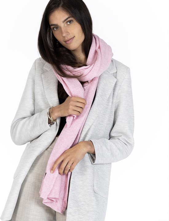 "LunaModi"-Pink Roze-Sjaal Dames-Sjaal Heren-200*70 cm-Made In Italy-Sjaals Dames-Sjaals Winter-Voorjaar-ModeSjaals-Sjaals