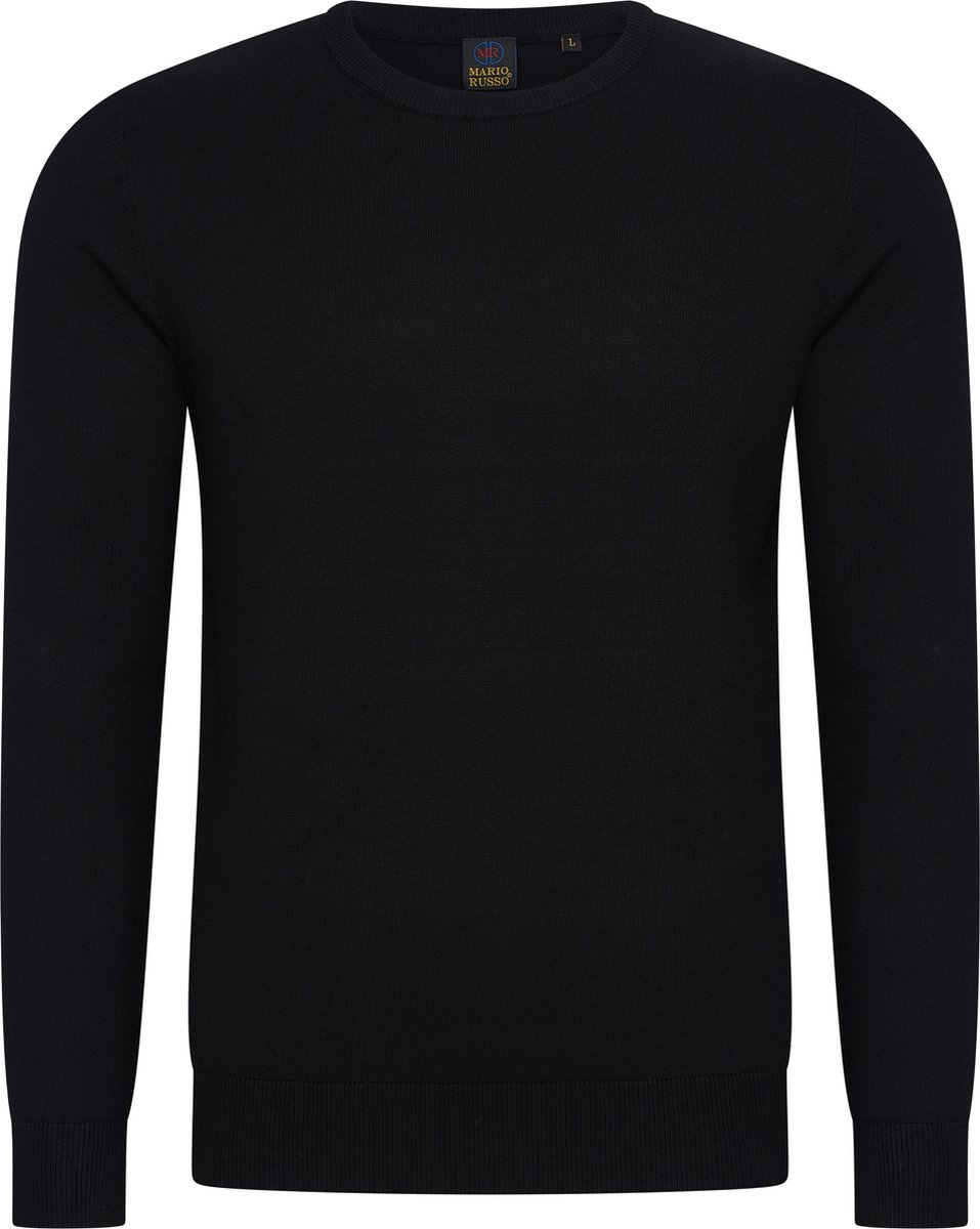 Mario Russo Ronde Hals Pullover - Trui Heren - Sweater Heren - Zwart - XXL