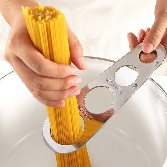 Spaghettimaat - Spaghettimeter - 4 standen - Pasta Measure Buddy - Rvs - 