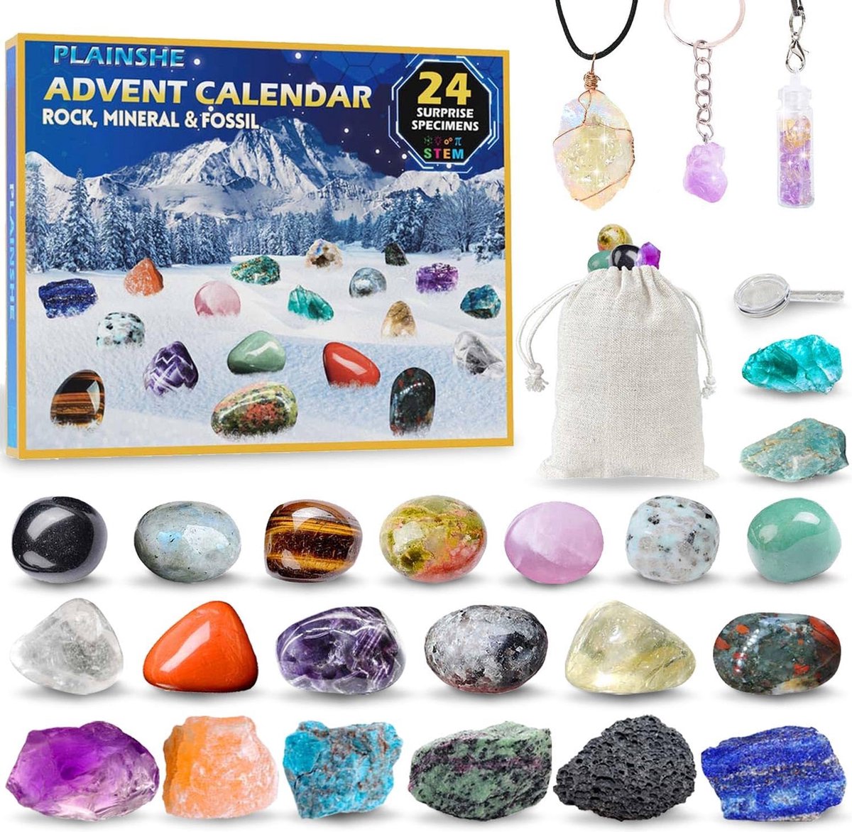 Calendrier de l'Avent 2023, Calendrier de l'Avent Pierre Precieuse,  Cristaux et Pierres Précieuses, Cadeau de Noël pour Enfants, Filles,  Garçons et Adultes : : Livres