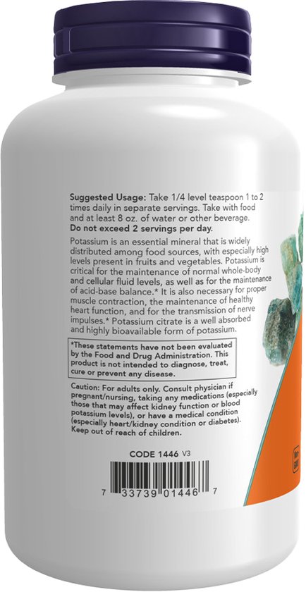 Potassium Citrate Pure Powder 340gr - Now Foods