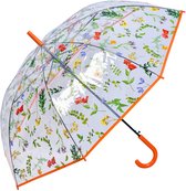 Paraplu Volwassenen 60 cm Transparant Kunststof Bladeren