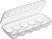 Eierbox voor 10 eieren, duurzaam, met clipsluiting, vaatwasmachinebestendig, transparant