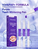 GlorySmile - 3 Pack - Teeth Whitening Pen – Natuurlijk Witte Tanden - Tandenbleekset – Tandenbleek Pen - Whitening Kit - Tanden Bleken – Zonder Peroxide Alternatief Tanden Bleekstrips en Whitening Strips - Kerstcadeau vrouwen