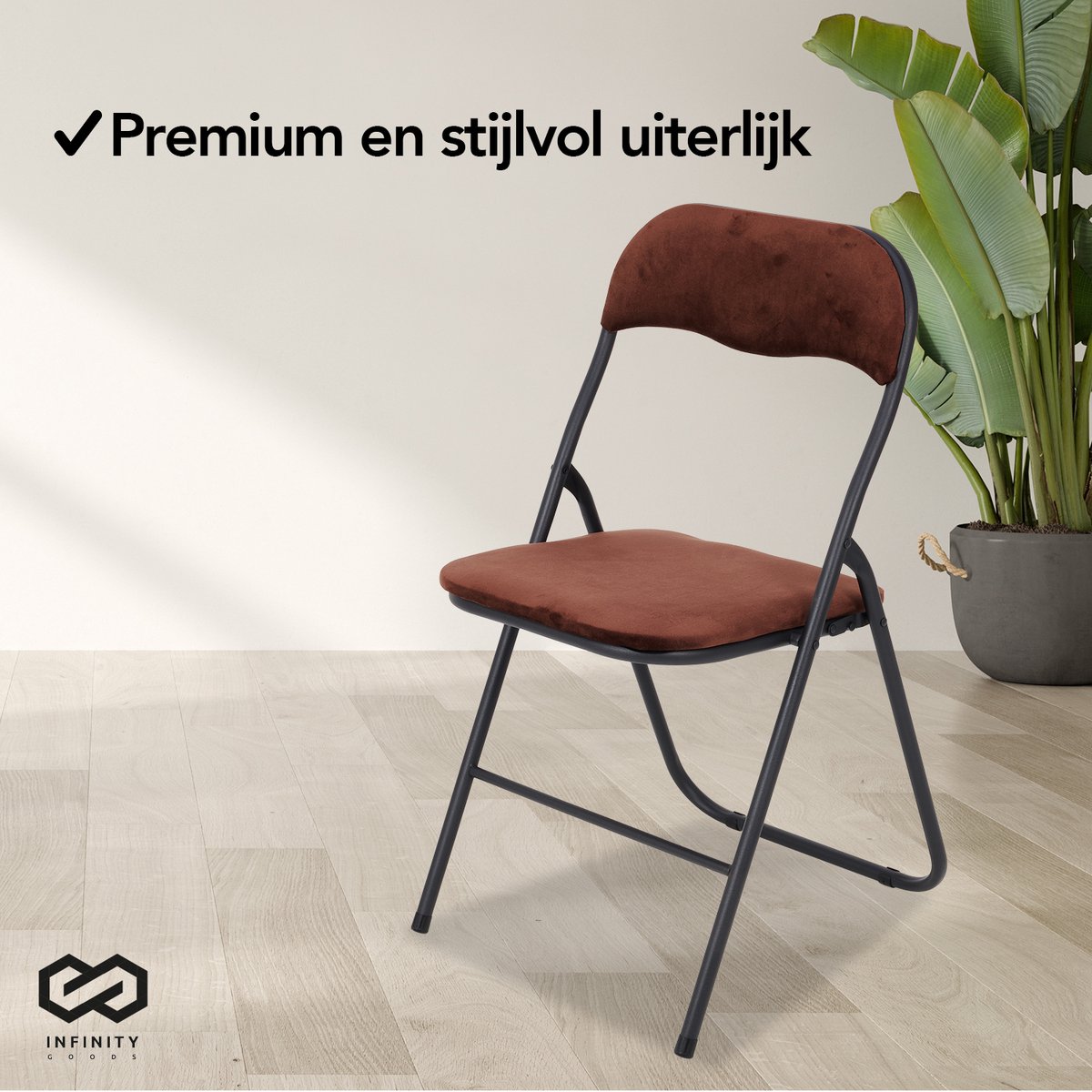 Brasq Klapstoel Grijs Zwart - Vouwstoel - Opvouwbare Stoel 43x38x78 Cm - Pvc - Eettafelstoel