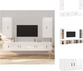 vidaXL TV-meubelset - Hoogglans wit - 2x 40 x 34.5 x 100 cm - 2x 80 x 34.5 x 40 cm - 2x 40 x 34.5 x 40 cm - Kast