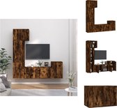vidaXL TV-meubelset - Klassiek - Wandgemonteerd - Gerookt eiken - Hoge kwaliteit materiaal - Kast