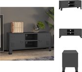 vidaXL TV-meubel Urban - Antraciet - 105 x 35 x 42 cm - Metalen constructie - 2 deuren - 1 schap - Kast