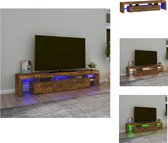 vidaXL tv-meubel Gerookt Eiken - 200 x 36.5 x 40 cm - RGB LED-verlichting - Kast